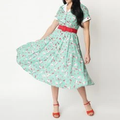 Hello Kitty X Unique Vintage Swing Dress (Mint)