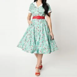 Hello Kitty X Unique Vintage Swing Dress (Mint)