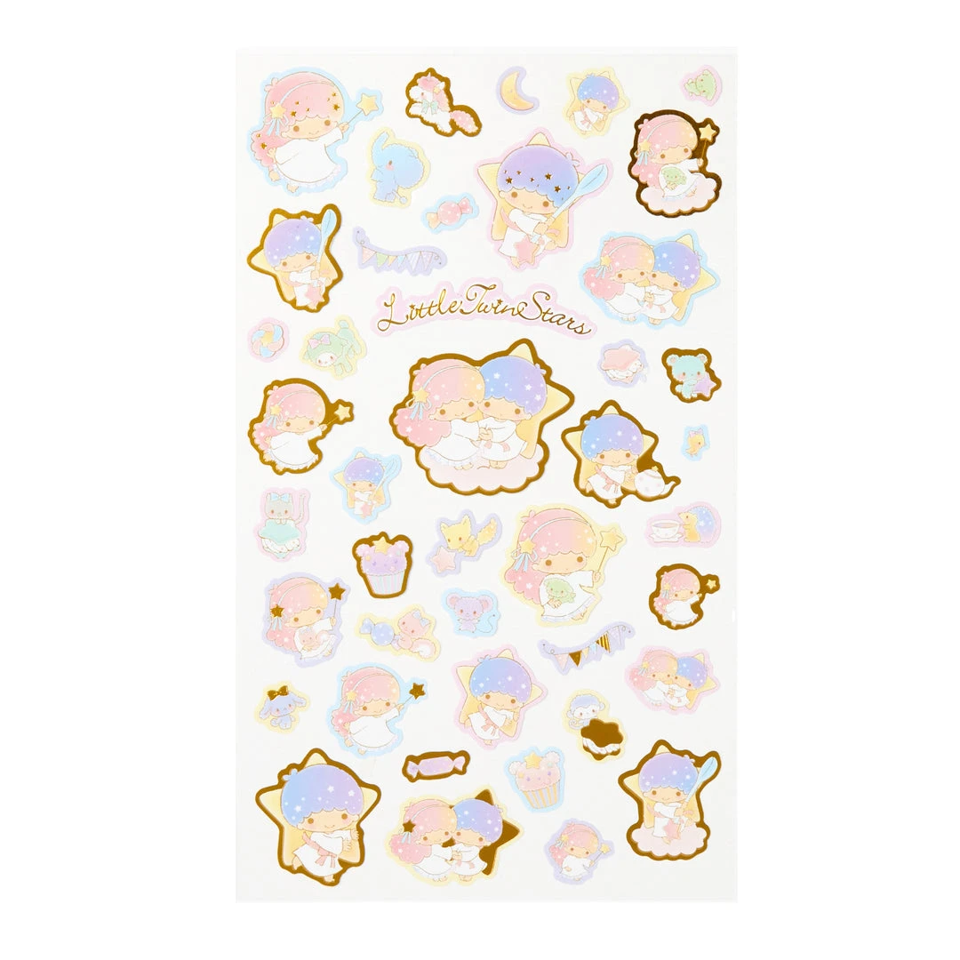 Sanrio Original LittleTwinStars Gold Accent Sticker Sheet 4 Sanrio Original LittleTwinStars Gold Accent Sticker Sheet