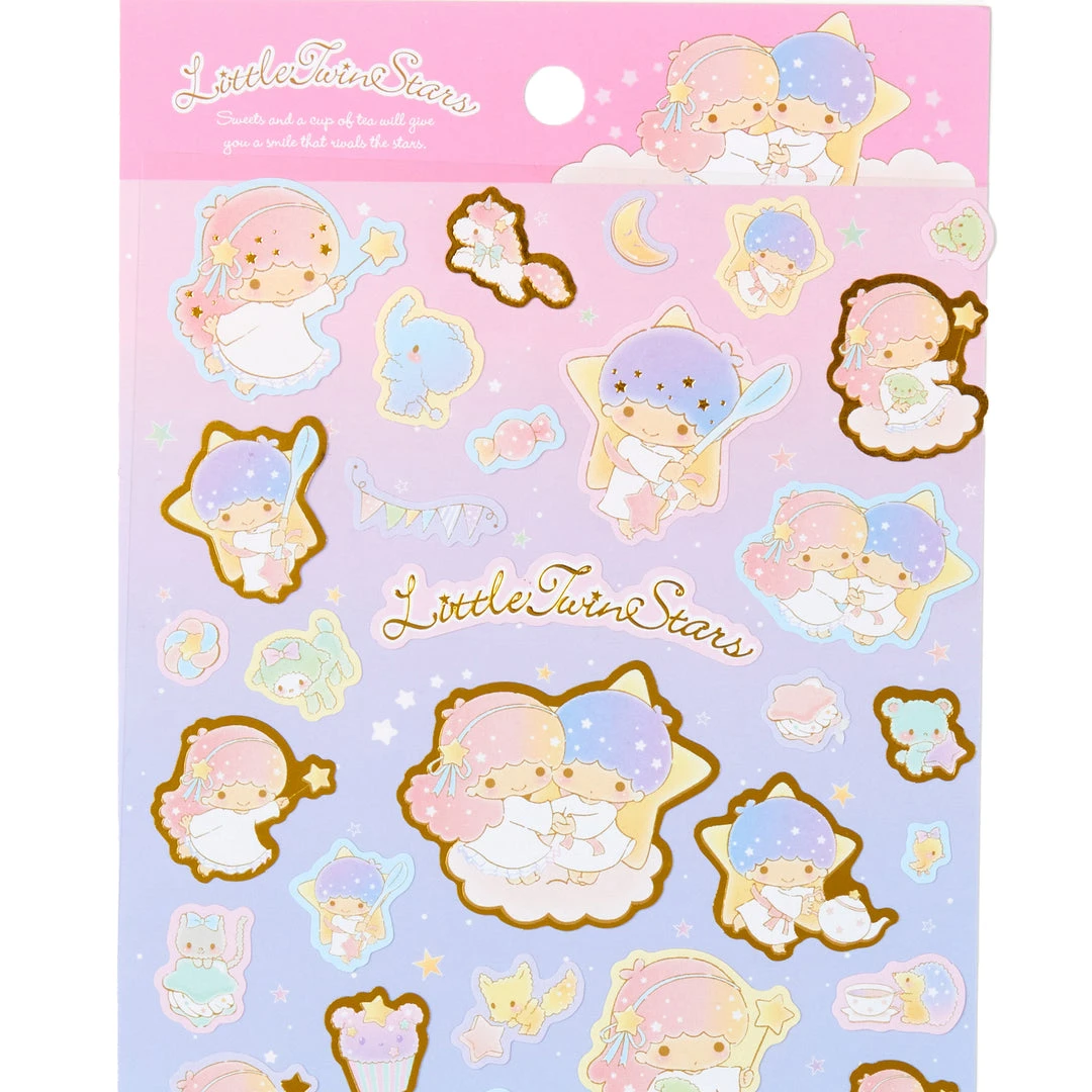 Sanrio Original LittleTwinStars Gold Accent Sticker Sheet 5 Sanrio Original LittleTwinStars Gold Accent Sticker Sheet
