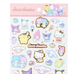 Sanrio Original Sanrio Characters Gold Accent Sticker Sheet New