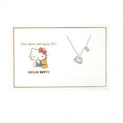 Global License Hello Kitty Silver Embossed Charm Necklace