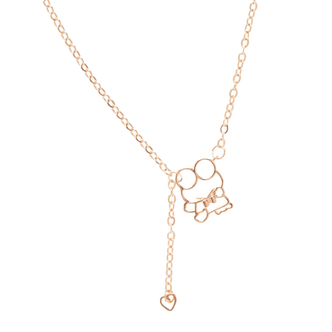 Global License Bags+ Keroppi Gold Outline Necklace 3 Global License Bags+ Keroppi Gold Outline Necklace