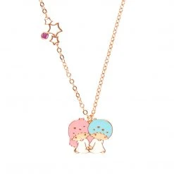 Global License Characters LittleTwinStars Gold Enamel Charm Necklace