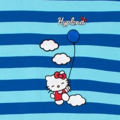 Apparel Hypland X Hello Kitty Balloons Striped Tshirt Blue
