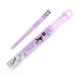 Japan Original New Kuromi Chopsticks With Case (Sweets Series)