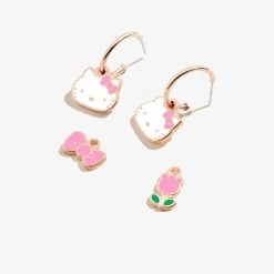 Alex And Ani Hello Kitty X Alex & Ani Huggie Hoop Earrings (Rose Gold) Characters