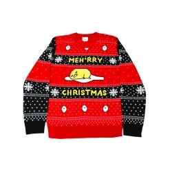 RIPPLE JUNCTION Gudetama Meh-rry Christmas Ugly Holiday Sweater Characters