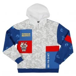 BIOWORLD Hello Kitty X Gundam Colorblock Hoodie