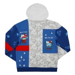 BIOWORLD Hello Kitty X Gundam Colorblock Hoodie