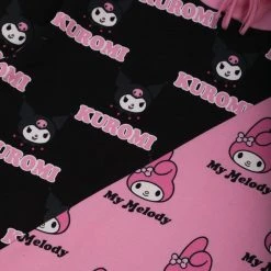 BIOWORLD My Melody & Kuromi X Dumbgood Pattern Split Hoodie Characters