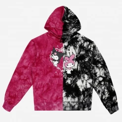 BIOWORLD Kuromi & My Melody X Dumbgood Split Tie-dye Hoodie