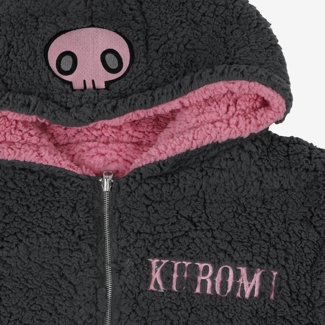 BIOWORLD Kuromi & My Melody X Dumbgood Reversible Sherpa Zip Hoodie 8 BIOWORLD Kuromi & My Melody X Dumbgood Reversible Sherpa Zip Hoodie