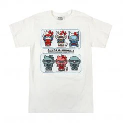BIOWORLD Hello Kitty X Gundam Love & Peace Tee Characters