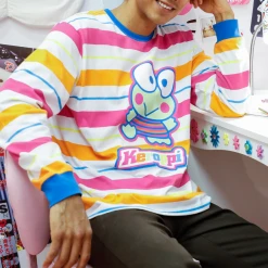 BIOWORLD Characters Keroppi X Dumbgood Striped Long Sleeve 7 BIOWORLD Characters Keroppi X Dumbgood Striped Long Sleeve
