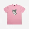 BIOWORLD Kuromi X Dumbgood Glitter Print Pink Tee