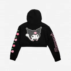 BIOWORLD Kuromi X Dumbgood Cherries Crop Hoodie