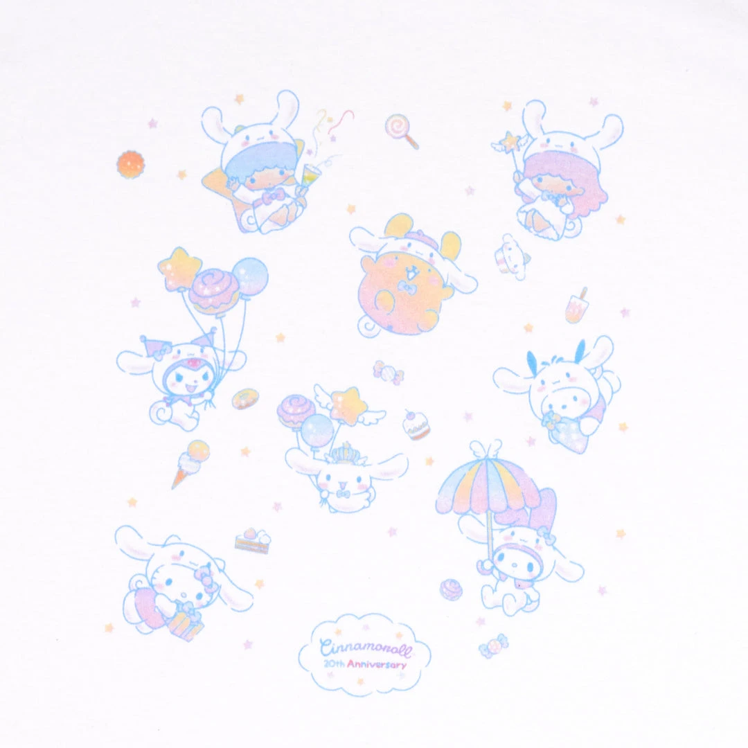 Printful Cinnamoroll 20th Anniversary T-Shirt Characters 4 Printful Cinnamoroll 20th Anniversary T-Shirt Characters
