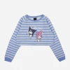BIOWORLD Kuromi & My Melody X Dumbgood Striped Crop Longsleeve