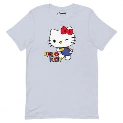 Printful Hello Kitty Primary Logo T-Shirt Light Blue