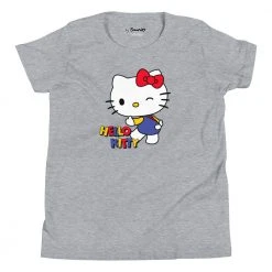 Printful Youth Hello Kitty Primary Logo T-Shirt Heather Gray