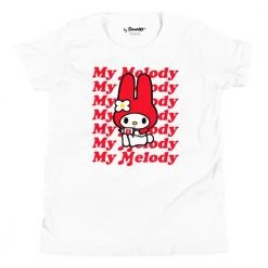 Printful Characters Youth My Melody Red Logo T-Shirt White